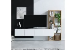 Pana tv-kalustesetti 182x32 cm valkoinen/ruskea Hanah Home
