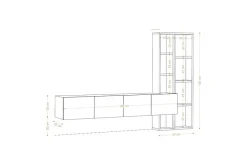 Pana tv-kalustesetti 182x32 cm valkoinen/ruskea Hanah Home