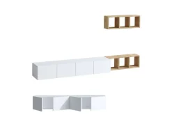 Pa TV-kalustesetti 215x32 cm Valkoinen/Ruskea Hanah Home