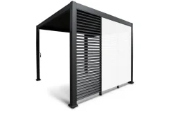 Paviljongin säleseinä Mirador 93x235 cm Tummanharmaa alumiin