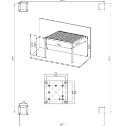 Paviljonki Örnvik-111 3x4M seinään asennettava tummanharmaa