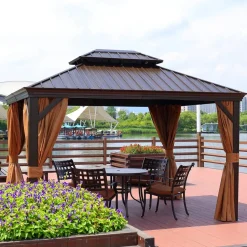 Paviljonki Sunsetia 3,65x4,85x2/2,7M ruskea/beige