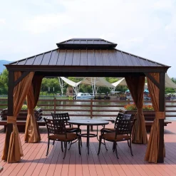 Paviljonki Sunsetia 3,65x4,85x2/2,7M ruskea/beige