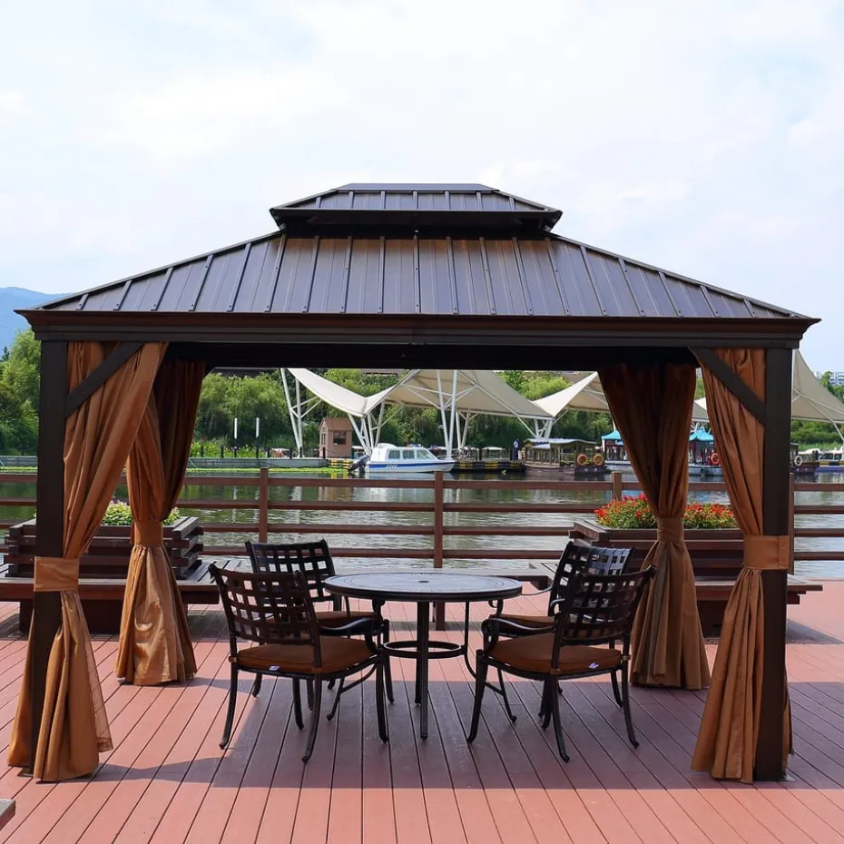Paviljonki Sunsetia 3,65x4,85x2/2,7M ruskea/beige
