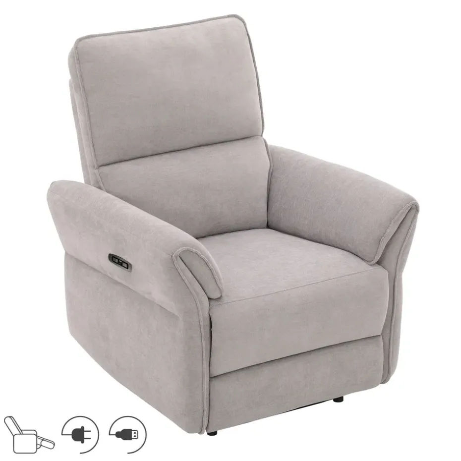 Recliner-nojatuoli Ravdal sähköisellä mekanismilla harmaa