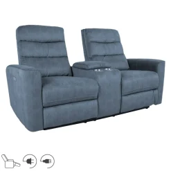 Recliner-sohva Darvi 2-istuttava sähköisellä mekanismilla sininen