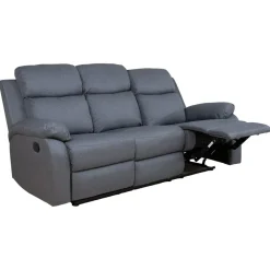 Recliner-sohva Toviny 3-istuttava manuaalisella mekanismilla tummanharmaa