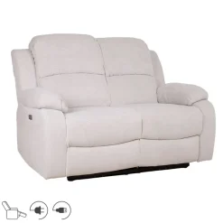 Recliner-sohva Tränor 2-istuttava sähköisellä mekanismilla luonnonvalkoinen