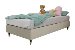 Runkosänky Forenza 120x200 cm Sametti/Beige/Puu/Metalli