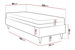 Runkosänky Forenza 80x200 cm Sametti/V.vihreä/Puu/Metalli