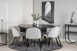 Ruokailuryhmä Copenhagen 6 Luisa ruokatuolia Harmaa/Musta Furniture Fashion