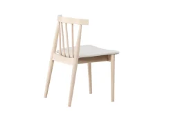 Ruokatuoli ilman käsinojia Peach Flora-ruokatuoli – valkopestyt jalat / beige kangas Valkopesty