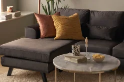 Scandinavian Choice Copenhagen Compact 4-istuttava Oikeakätinen U-muotoinen Large Sohva Divaanilla ja Schäslongilla Sametilla Tummanharmaa