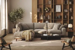 Scandinavian Choice Copenhagen Premium 4-istuttava Vasenkätinen L-muotoinen Sohva Schäslongilla Chenillekankaalla Ruskea