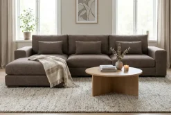 Scandinavian Choice Dubai Extra syvä 4-istuttava moduulisohva divaanilla oikealla, kangasverhoilu extra syvä Beige