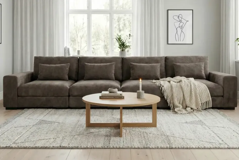 Scandinavian Choice Dubai 4-istuttava sohva extra syvä chenille-kankaalla Tummanruskea