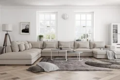 Scandinavian Choice Dubai suuri U-moduulisohva, muunneltava, divaani oikea, erikoissyvä Vaalea / Beige