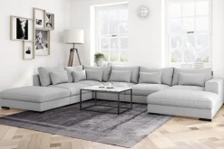 Scandinavian Choice Dubai U-moduulisohva divaanilla oikea, erikoissyvä Vaaleanharmaa