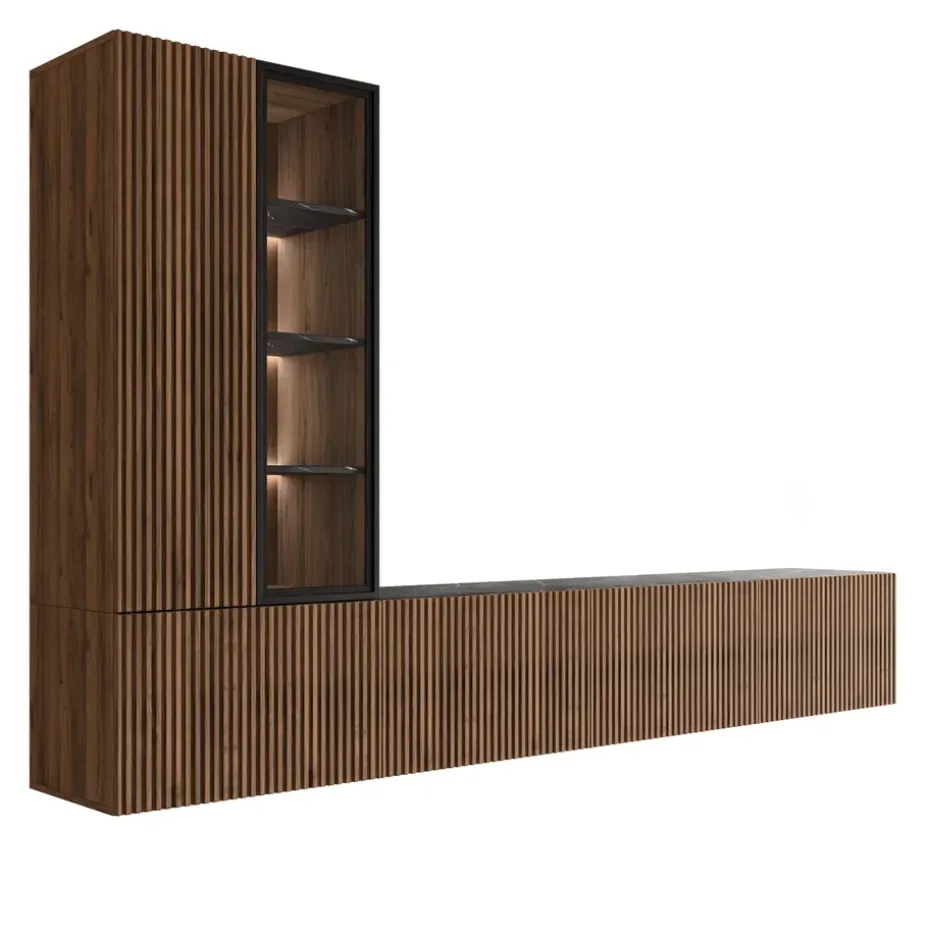 Scandinavian Choice Klinkerville TV-yksikkö 260 cm Pähkinänruskea