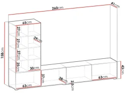 Scandinavian Choice Klinkerville TV-yksikkö 260 cm Pähkinänruskea