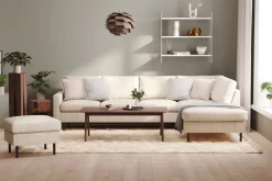 Scandinavian Choice Peppe 4-istuttava Oikeakätinen L-muotoinen Divaanisohva Manchesterista Beige