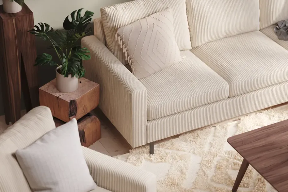 Scandinavian Choice Peppe 4-istuttava Oikeakätinen L-muotoinen Divaanisohva Manchesterista Beige