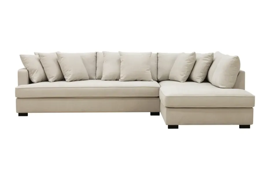 Scandinavian Choice Rossita 4-istuttava Oikeakätinen L-muotoinen Syvä Leponurkkasohva Yhdellä Istuintyynyllä Kankaasta Beige