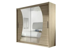 Scandinavian Choice Vaatekaappi London liukuovet Kaareva Peili Beige/Puu/Luonnonväri