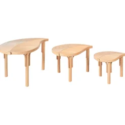 Setti 3 sohvapöytää ulos Paralia rottinki Luonnonvärinen/beige