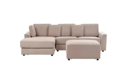 4-sitssoffa Beliani Kohlo Beige/svart, Högervänd Taupe||Black Left-faced