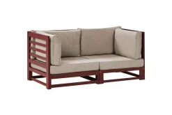 2-sitssoffa Beliani Trani Ljus trä/grått/beige Brown||Grey||Beige