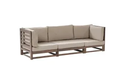 3-sitssoffa Beliani Trani Ljus trä/grått/beige, Ja Dark wood||Grey||Taupe