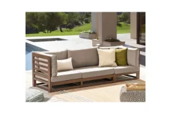 3-sitssoffa Beliani Trani Ljus trä/grått/beige, Ja Dark wood||Grey||Taupe