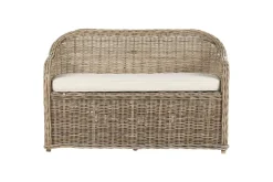 2-sitssoffa med fotpall Beliani Susua Nature||White