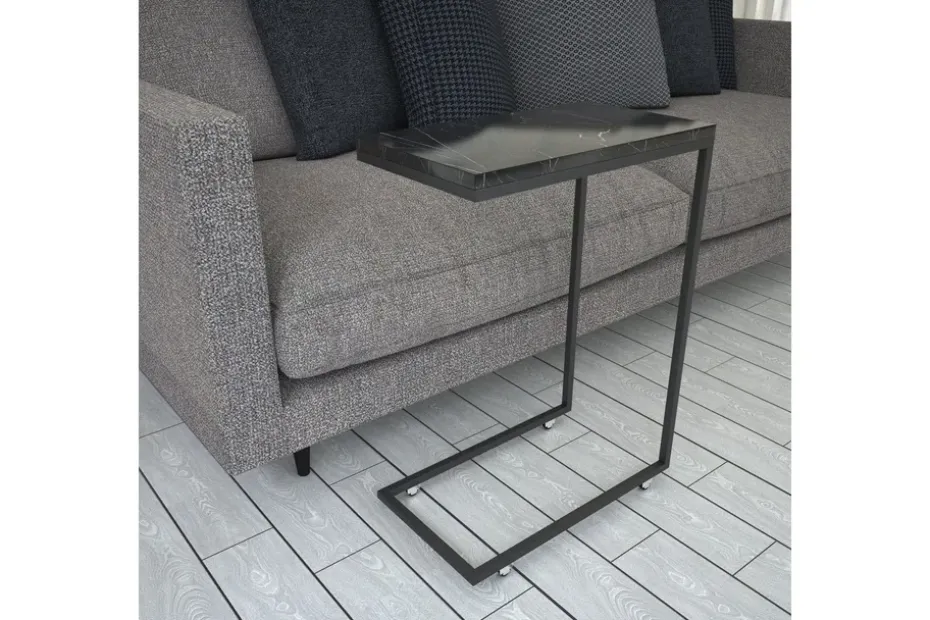 Sivupöytä Mertha 46 cm Musta/Valkoinen