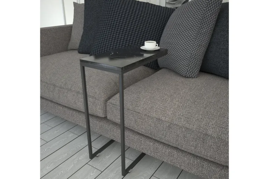Sivupöytä Mertha 46 cm Musta/Valkoinen