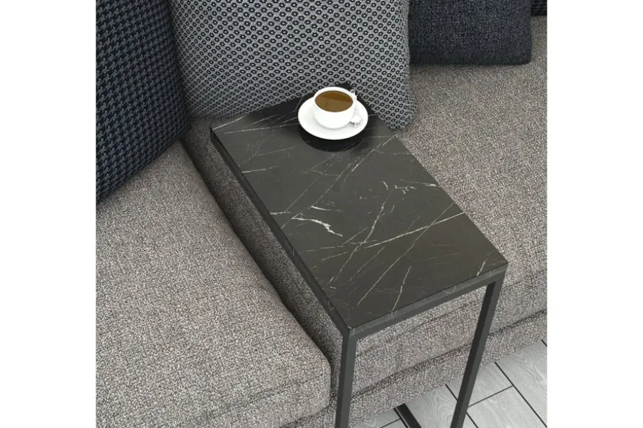 Sivupöytä Mertha 46 cm Musta/Valkoinen