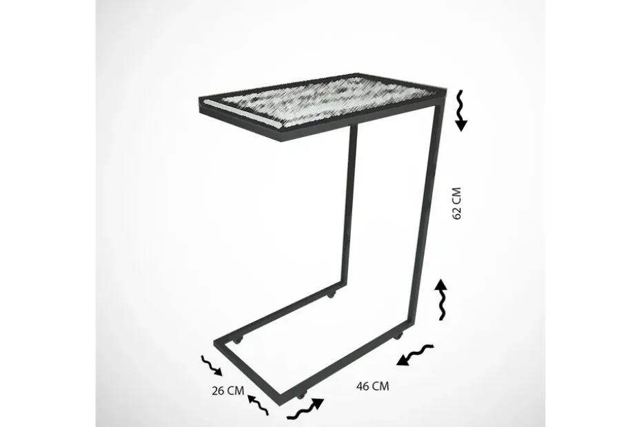 Sivupöytä Mertha 46 cm Musta/Valkoinen