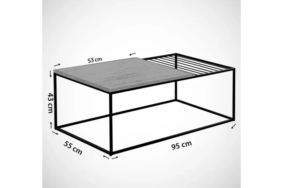Sohvapöytä Ubbeboda 95 cm Ritilällä Valkoinen/Musta Marmorikuvio