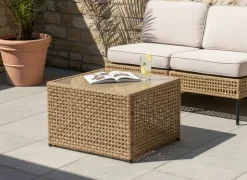 Sohvapöytä ulos Omegana 66 cm polyrottinki Beige