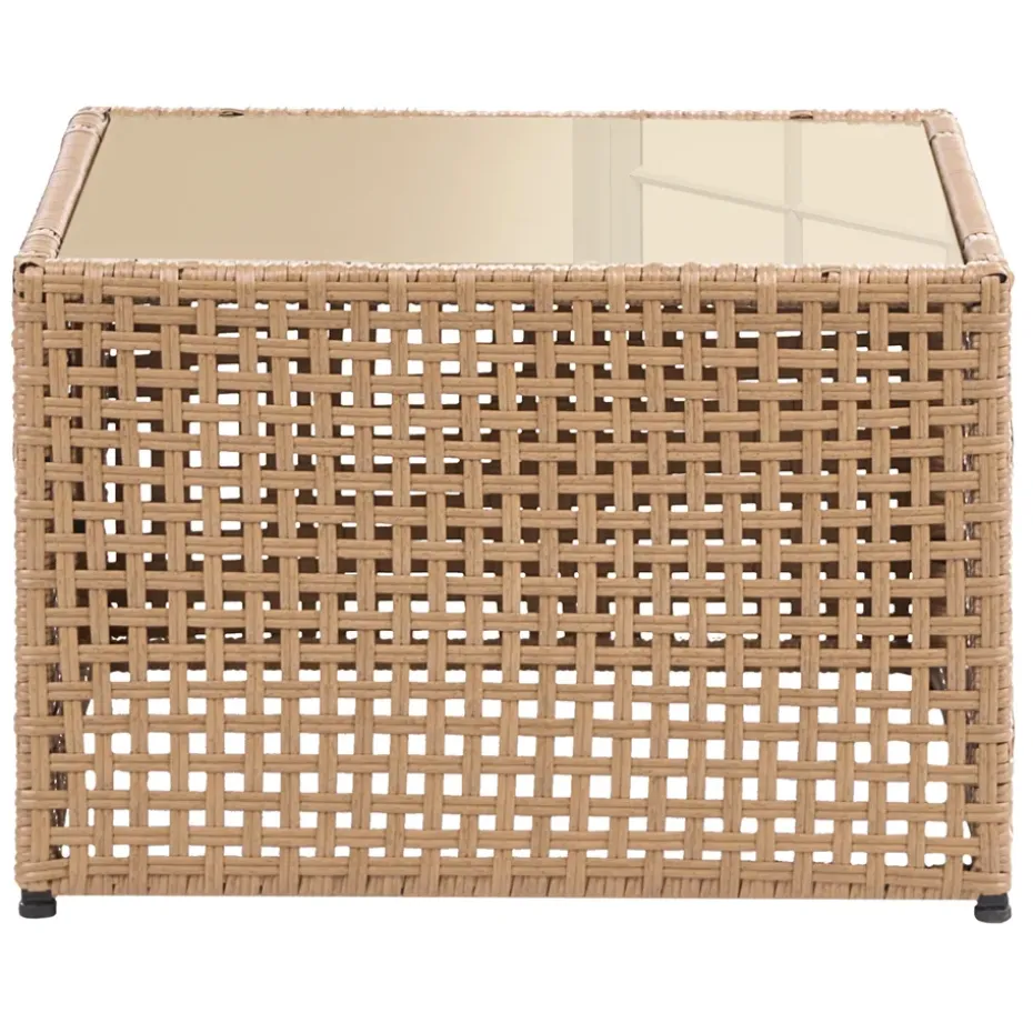 Sohvapöytä ulos Omegana 66 cm polyrottinki Beige