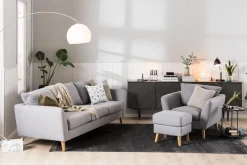 Trend 3-istuttava Kangassohva Vaaleanharmaa