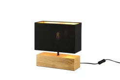 Trio Lighting Pöytävalaisin Woody 30 cm Musta/Puu Trio