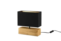 Trio Lighting Pöytävalaisin Woody 30 cm Musta/Puu Trio