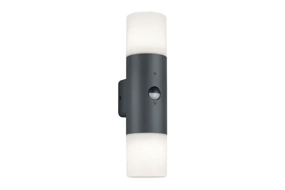 Trio Lighting Seinävalaisin Hoosic 2xE27 Liiketunnistin Antrasiitti TRIO