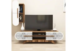 TV-kalustepaketti Amtorp 145 cm Ruskea/Valkoinen