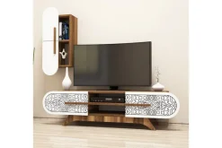 TV-kalustepaketti Amtorp 145 cm Ruskea/Valkoinen