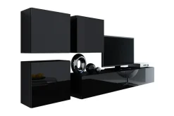 TV-kalustepaketti Vigo 230x40x180 cm Musta/Valkoinen