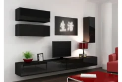 TV-kalustepaketti Vigo 280x40x180 cm Musta/Valkoinen