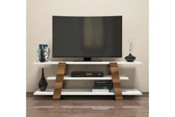 TV-taso Amtorp 120 cm Ruskea/Valkoinen